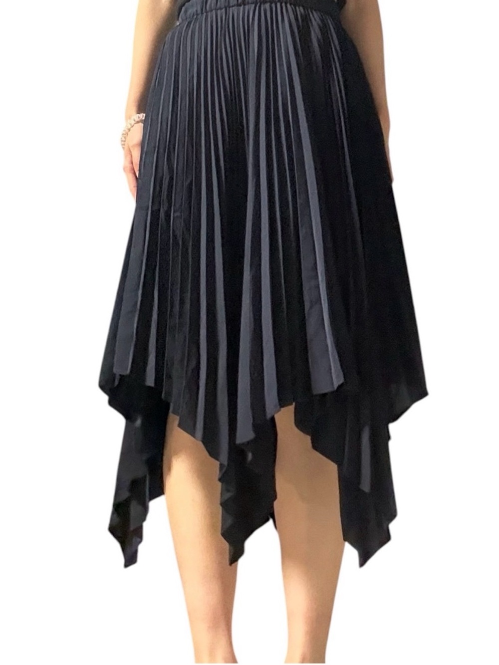 Jw anderson navy Pleated Asymmetrical Skirt UNIQLO collab
